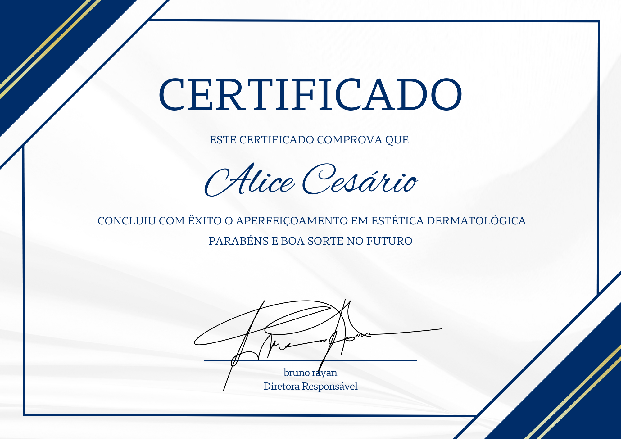 Certificado de conclusão simples azul Certificado de conclusão simples azul